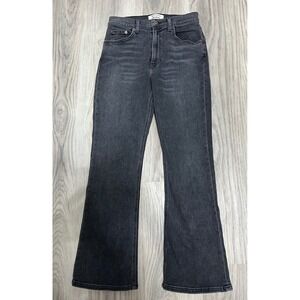 Reformation Jessie High Crop Boot Jeans Redondo Wash Faded Black Size 26